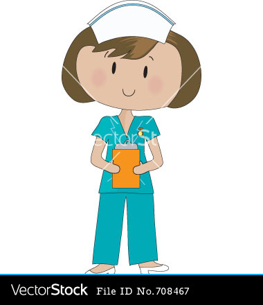 Nurse in Scrubs Clip Art