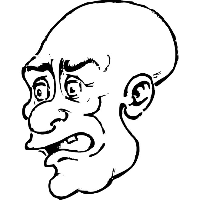 Old Man Face Drawing Vector