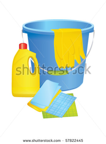 Picture of Bucket with Cleaning Supplies
