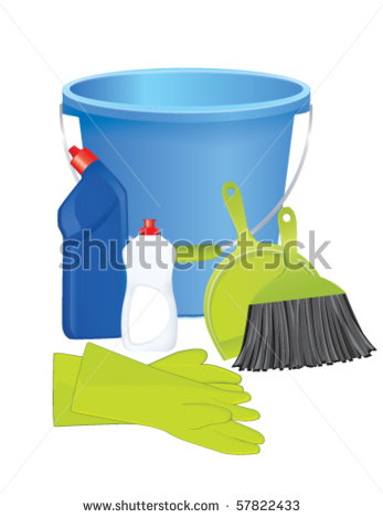 Picture of Bucket with Cleaning Supplies