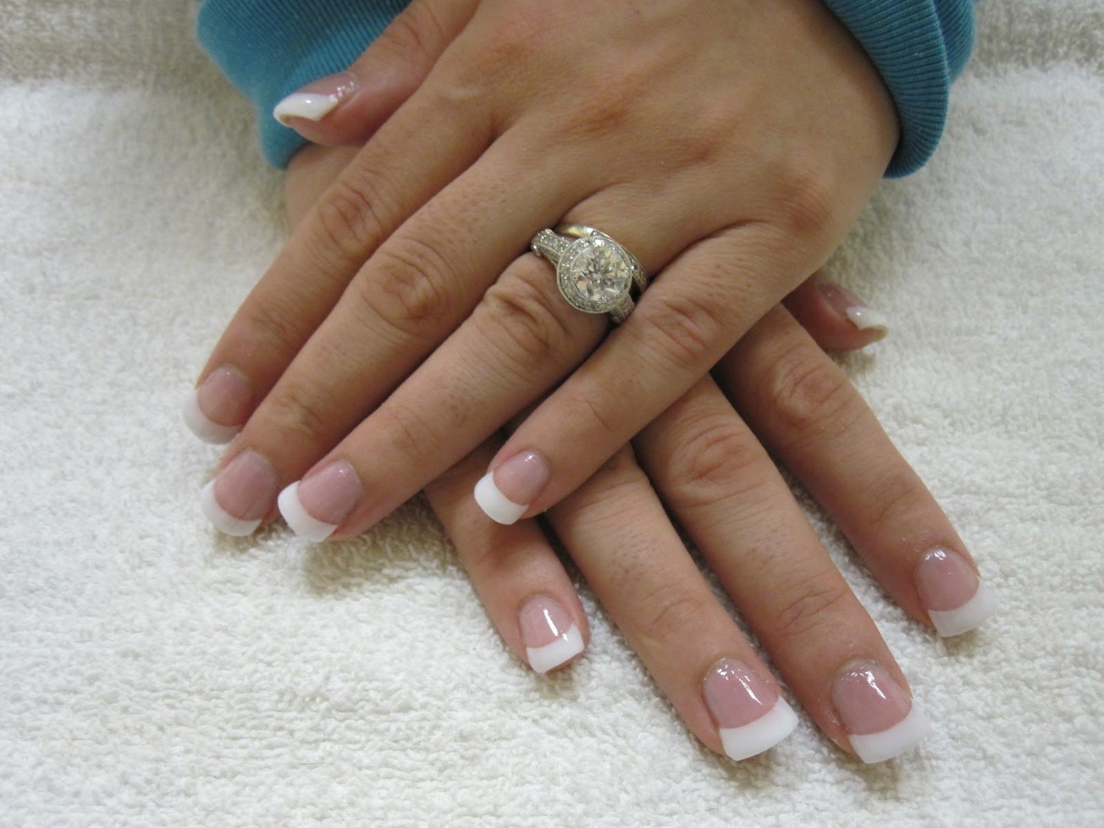 Pink and White Tip Nails