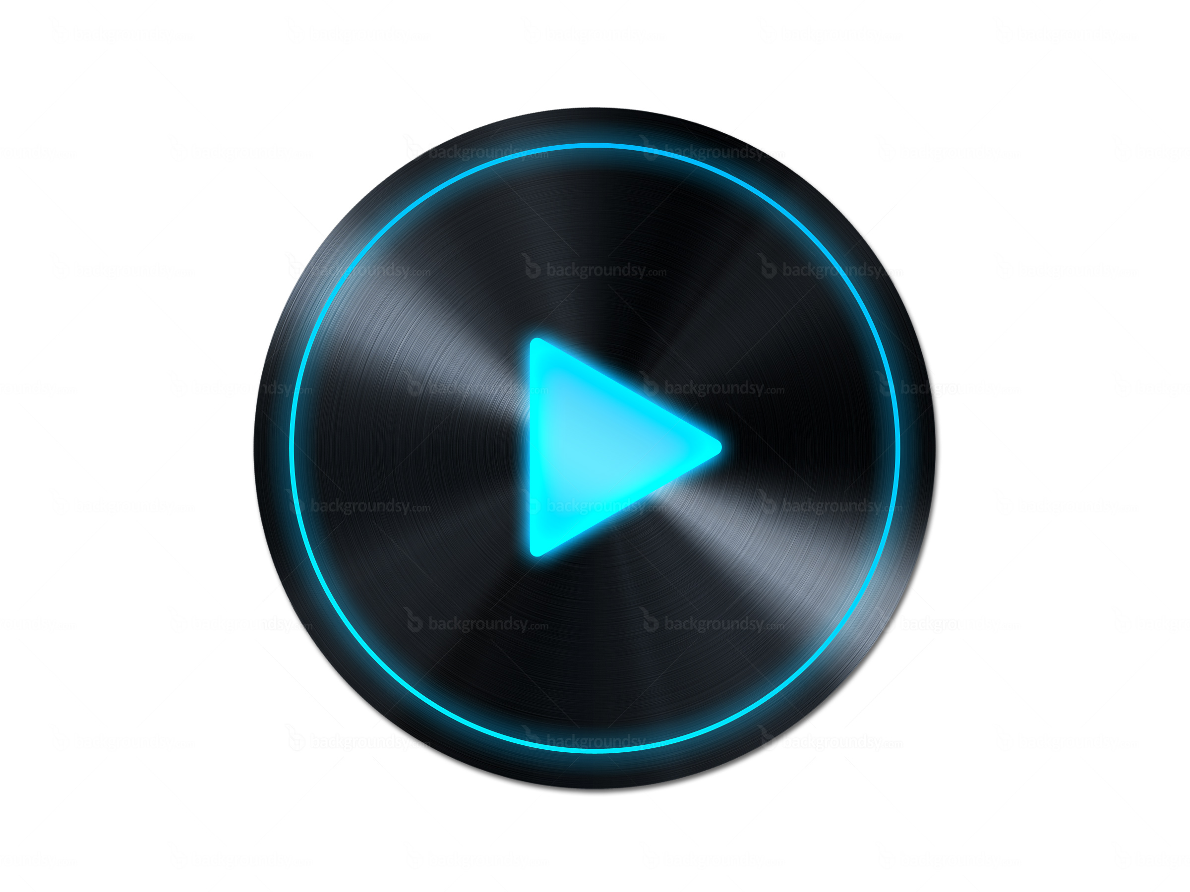 Play Button Icon On Black