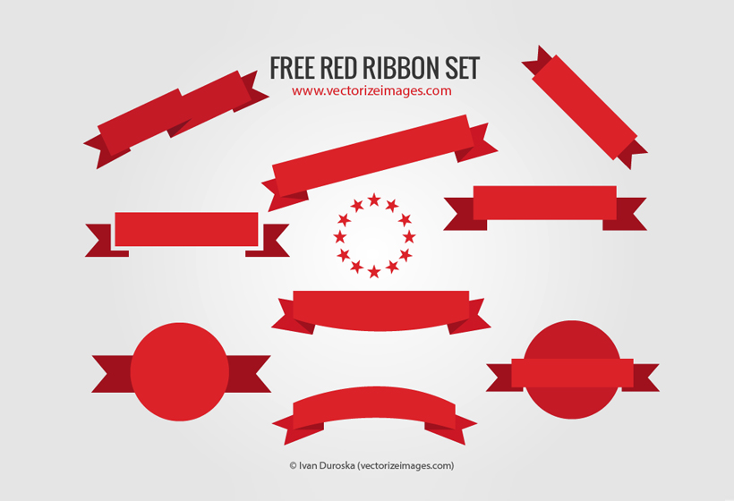 Red Ribbon Banner Vector Free
