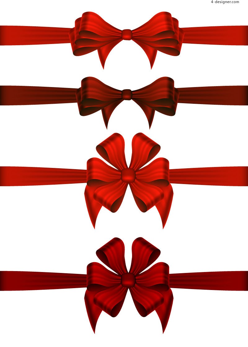 Red Ribbon Bow Vector