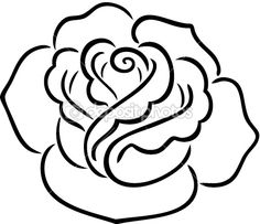 Red Rose Clip Art Outline