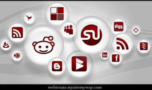 Red Social Media Icons