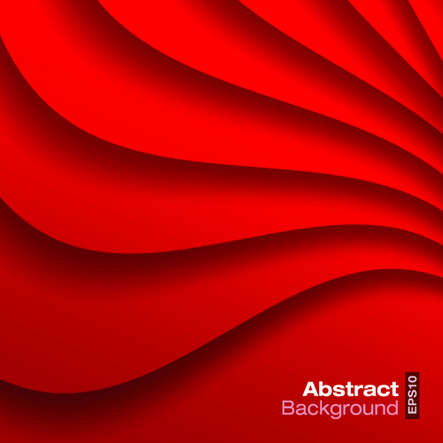 Red Wave Abstract Vector Design