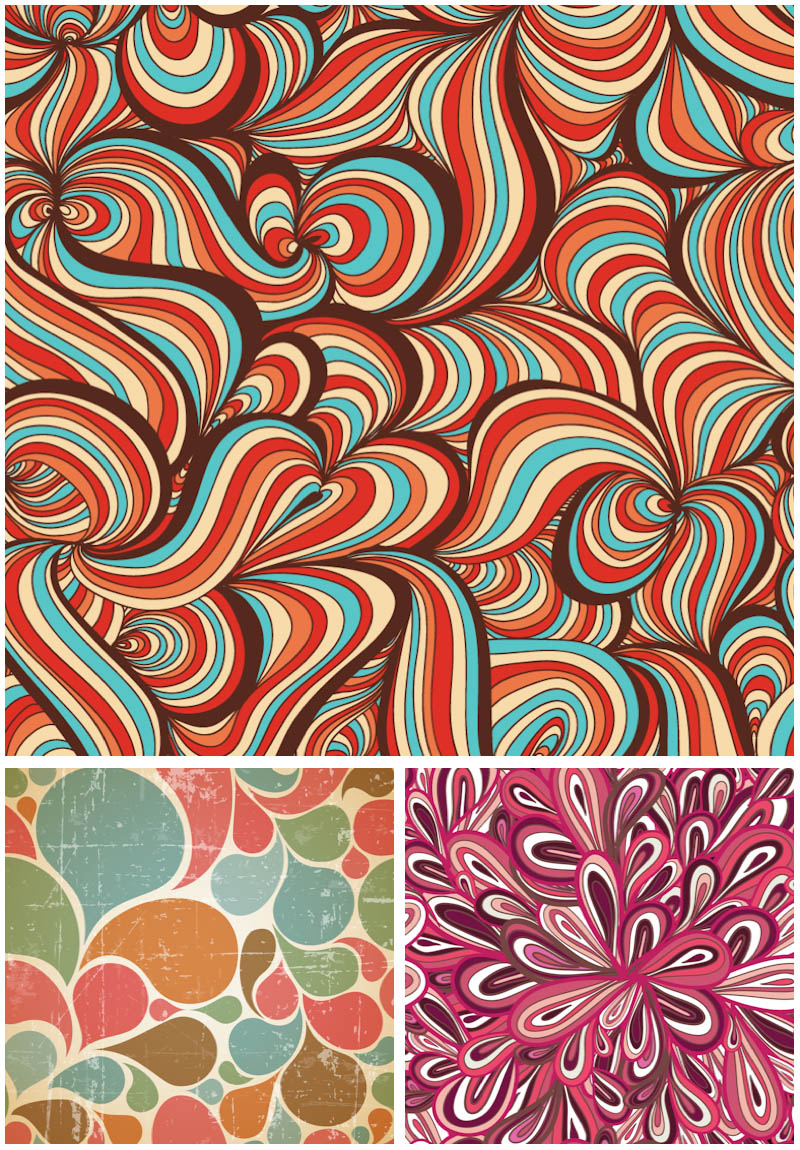 Retro Seamless Patterns Vector