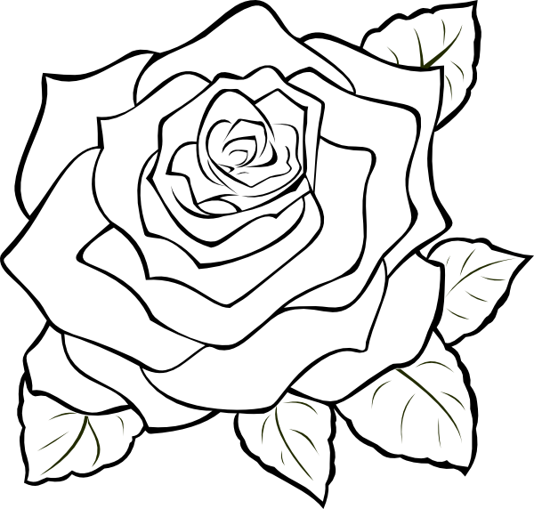 Rose Clip Art Coloring Pages