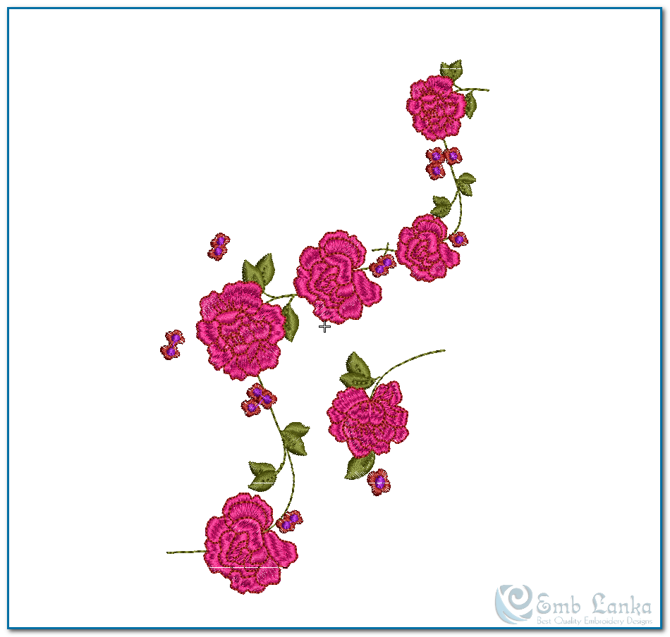 Rose Flower Embroidery Design