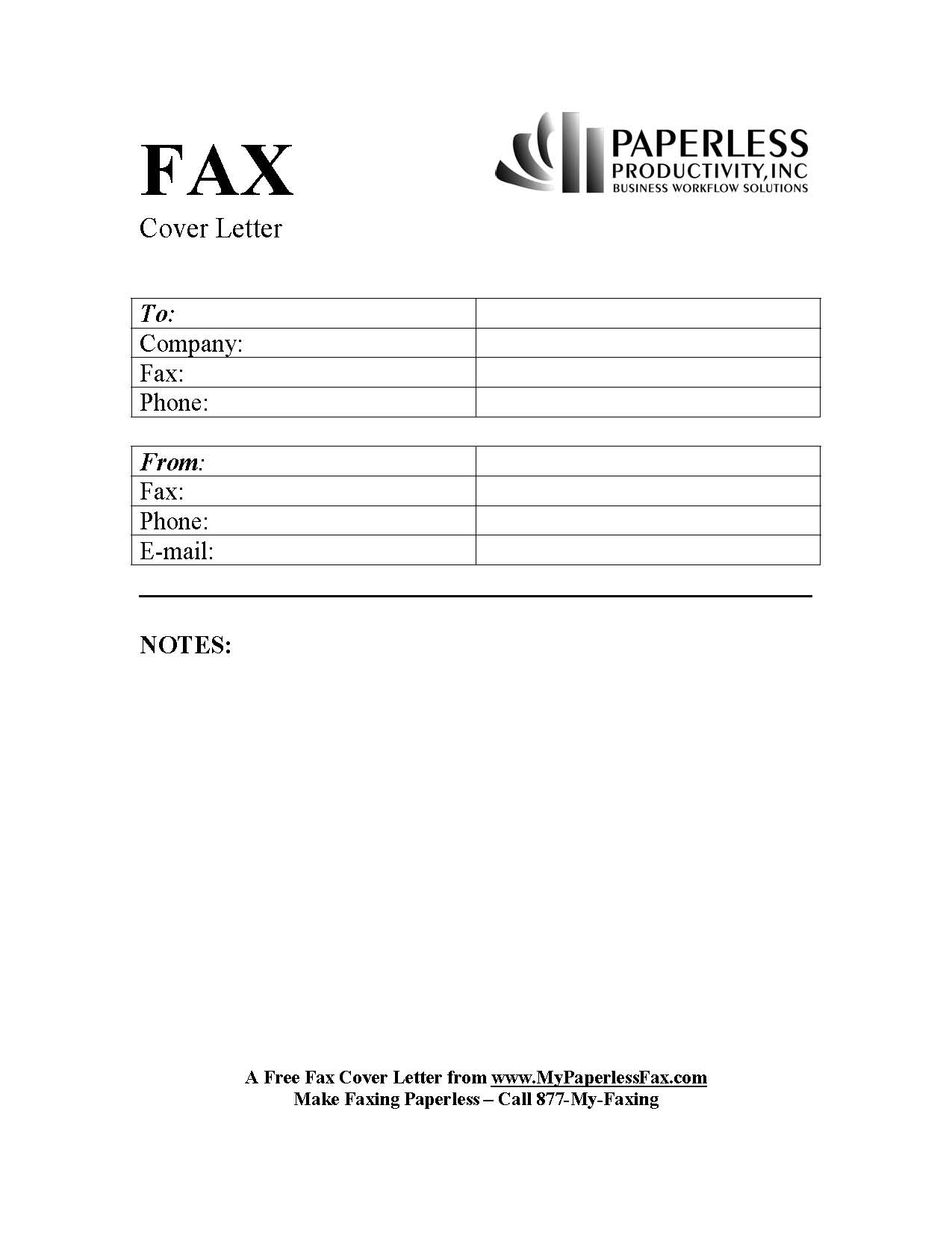 Sample Fax Cover Letter Template