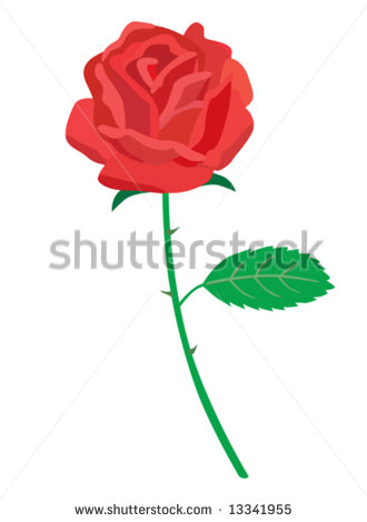 Simple Red Rose Clip Art