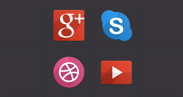 Social Media Flat Icons PSD