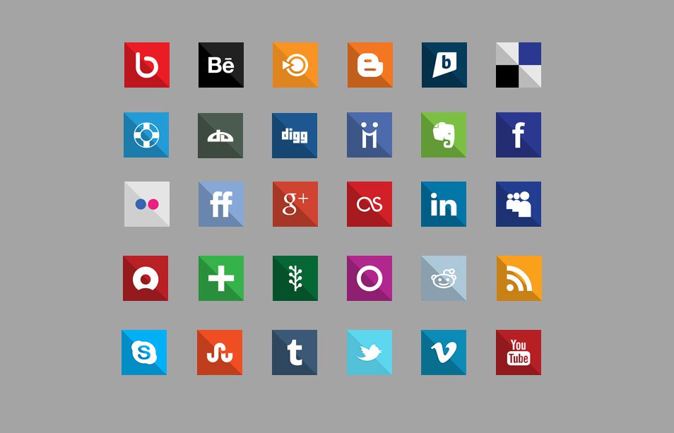 Social Media Icons Flat