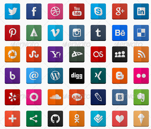 Social Media Icons Flat