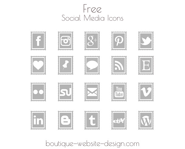 Social Media Icons Free Gray