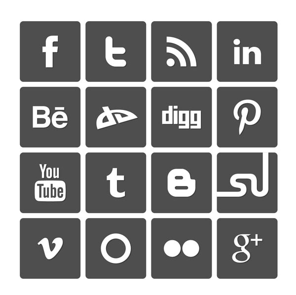 15 Social Media Icons Gray Images