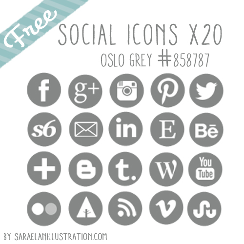 Social Media Icons Grey