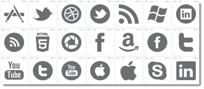 Social Media Icons Grey