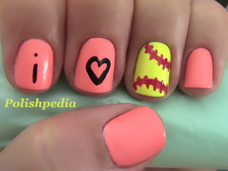 Softball Nail Art Designs