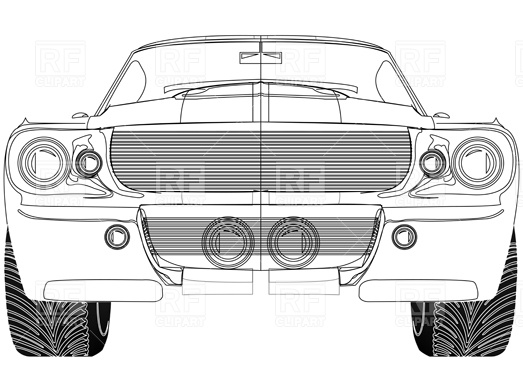 Sports Car Front View Vector Art