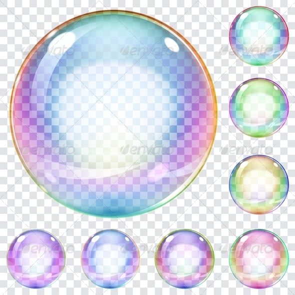 8 PSD Transparent Soap Bubbles Images