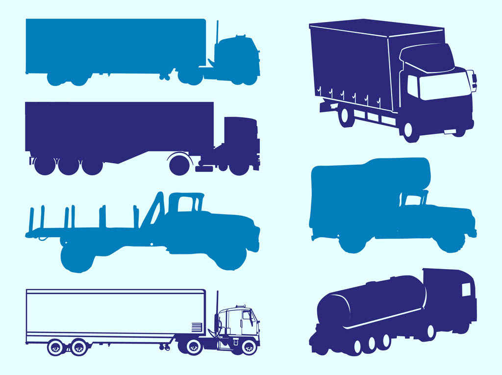 Truck Silhouette Vector Art Free