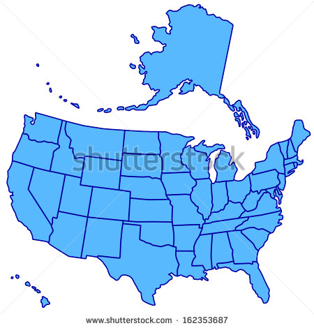 USA Map Outline Vector