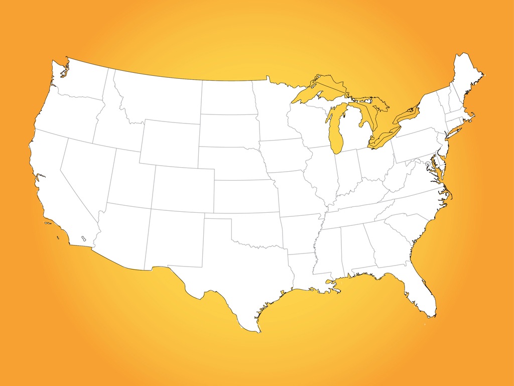 13 USA Map Vector Images