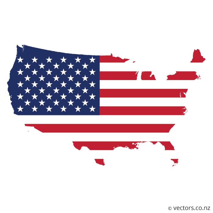 USA Map with Flag USA Map with Flag
