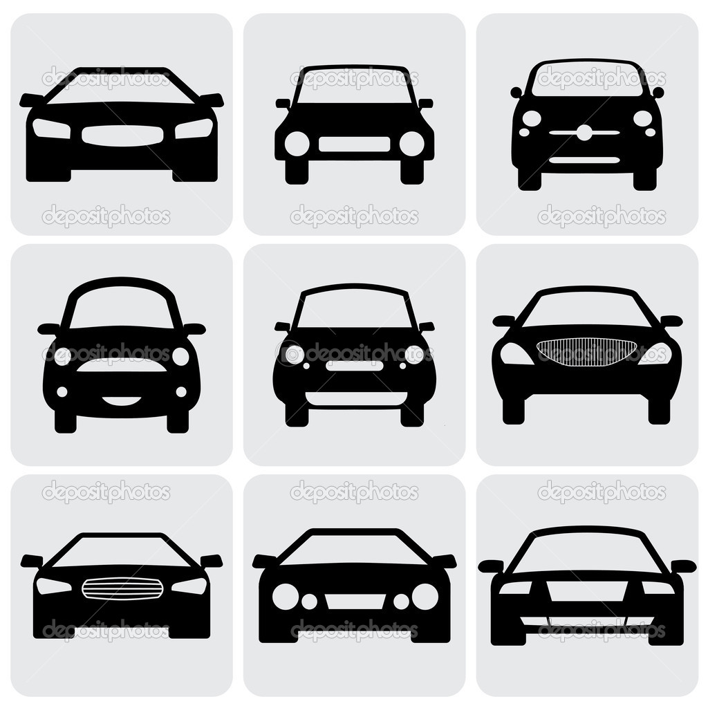 Vector Car Silhouette Front View Vector Car Silhouette Front View