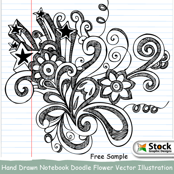 Vector Hand Drawn Doodle Flowers