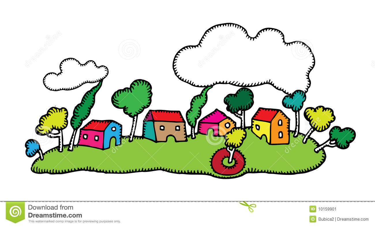 Village Clip Art Drawing