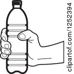 Water Bottle Clip Art Black and White