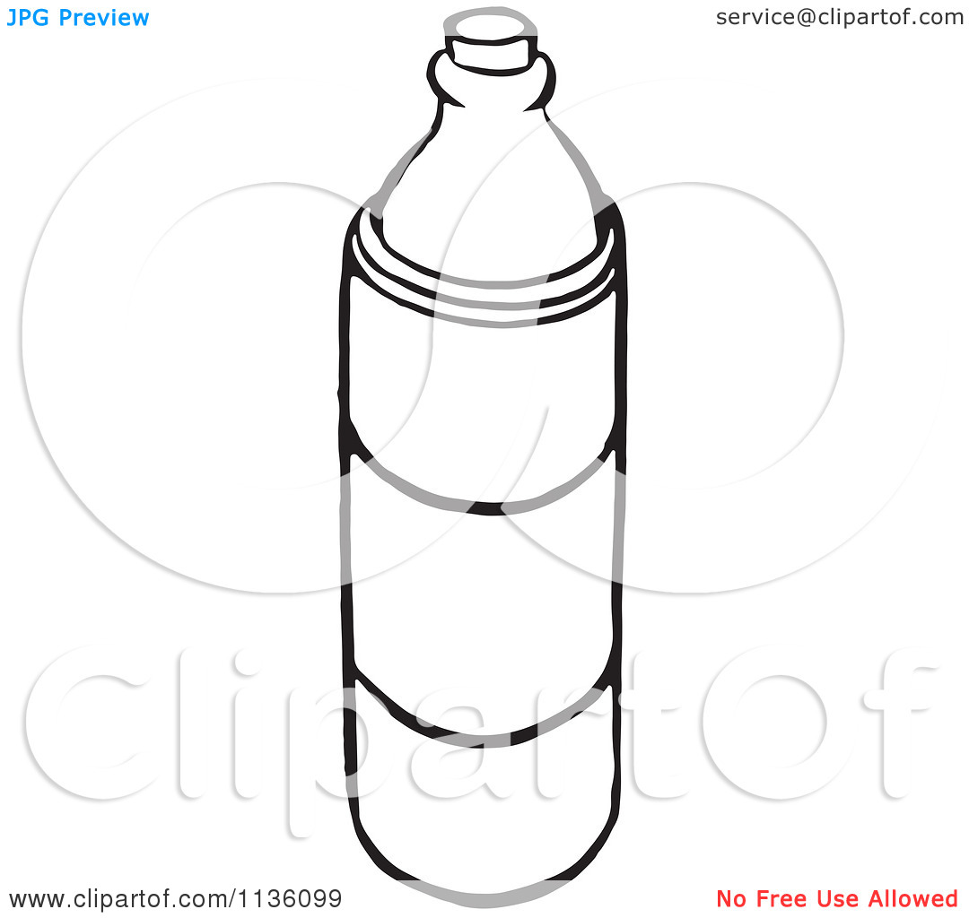 Water Bottle Clip Art Black and White