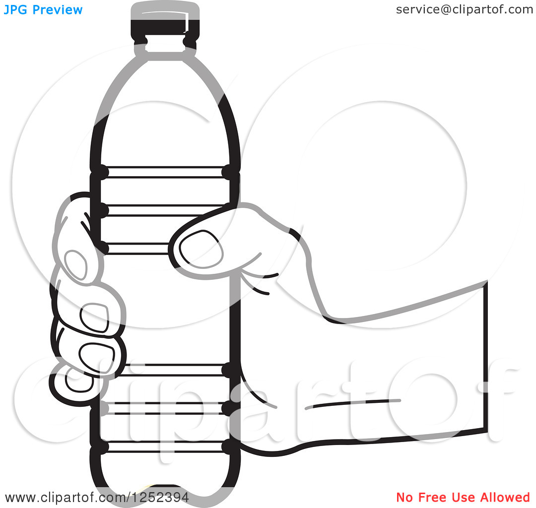 Water Bottle Clip Art Black and White