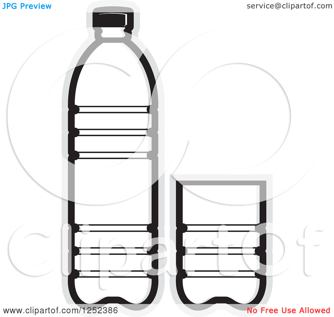 Water Bottle Clip Art Black and White