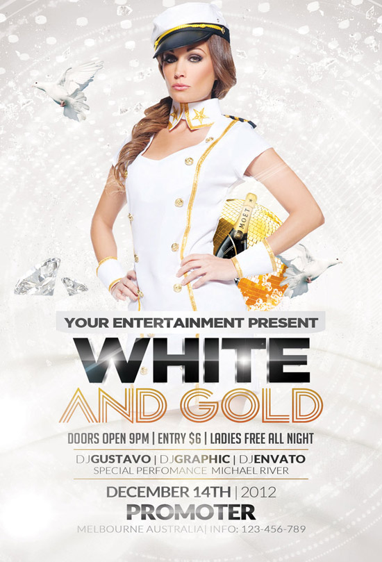 White Party Flyers Templates Free