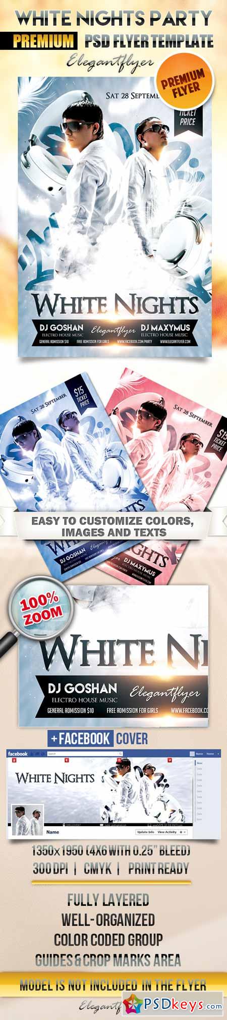 White Party Flyers Templates Free