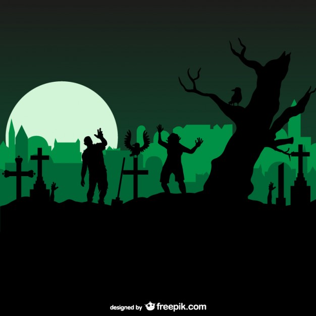 Zombie Graveyard Silhouette