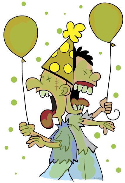Zombie Party Cartoon