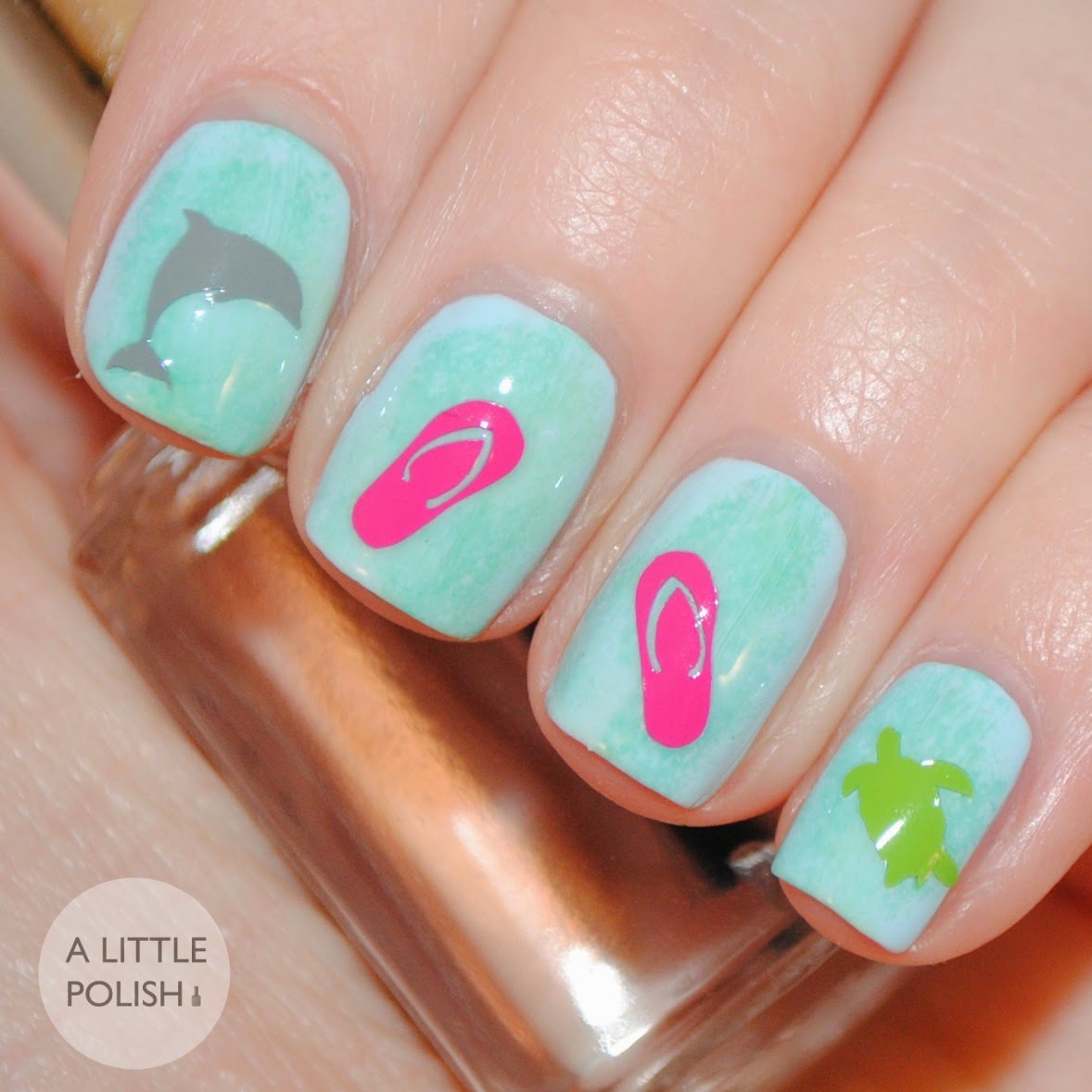 Anchor and Chevron Nail Design