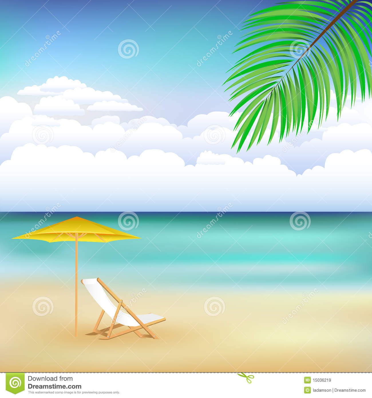 Beautiful Landscapes with Beach Umbrella