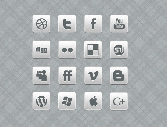 Black and White Social Media Icon Sets