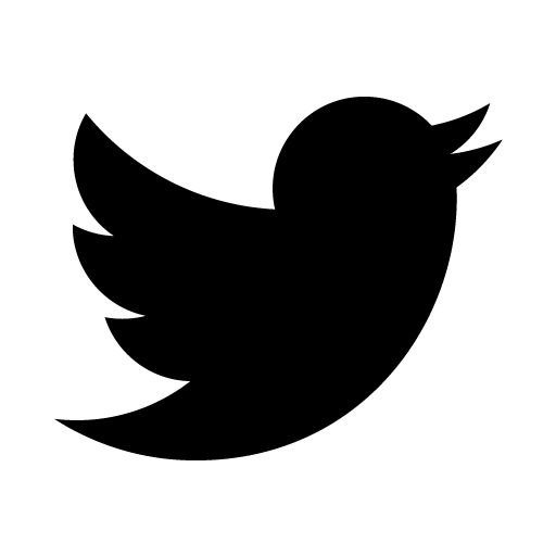 Black and White Twitter Logo Icon