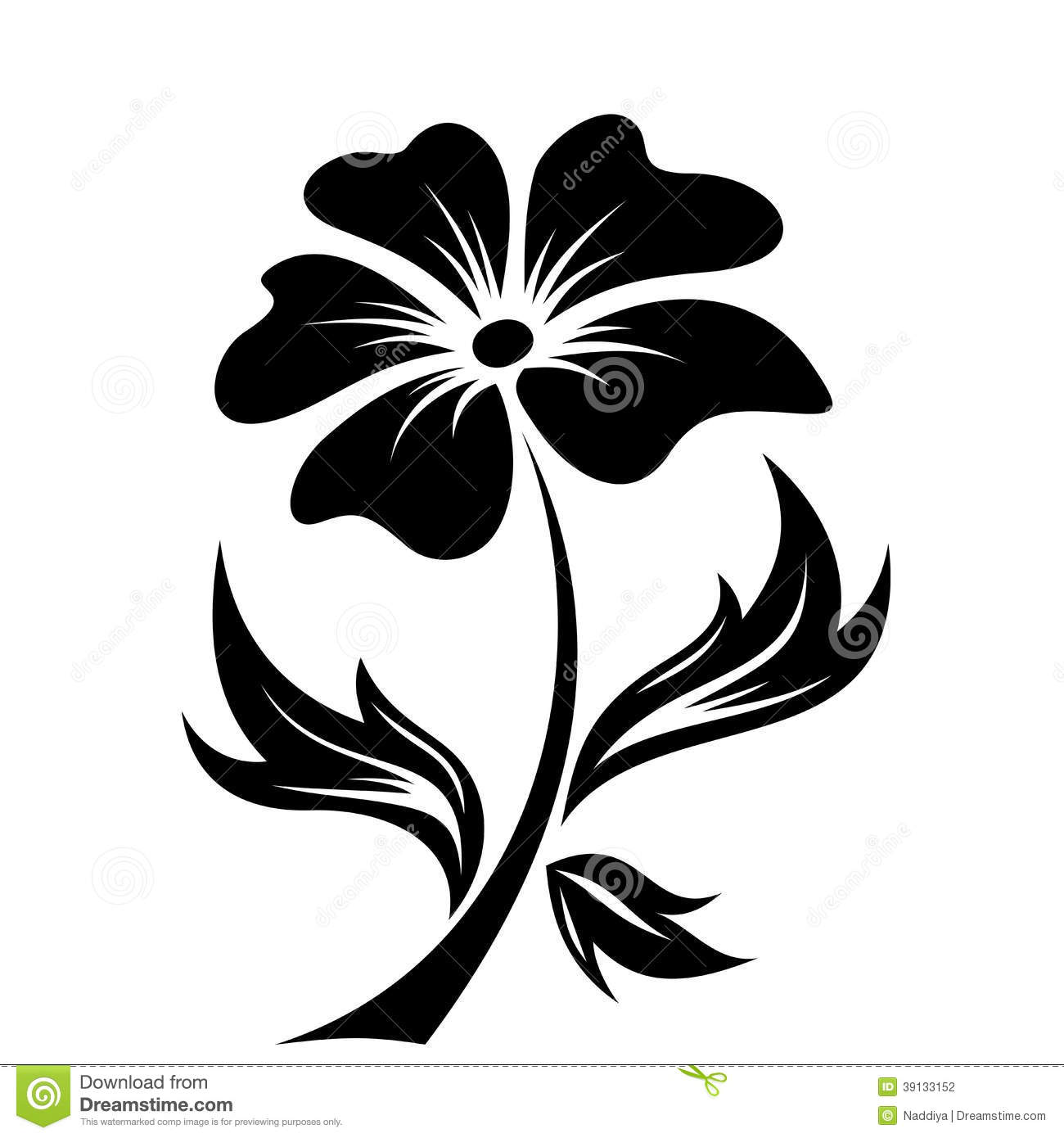Black Silhouette Flowers