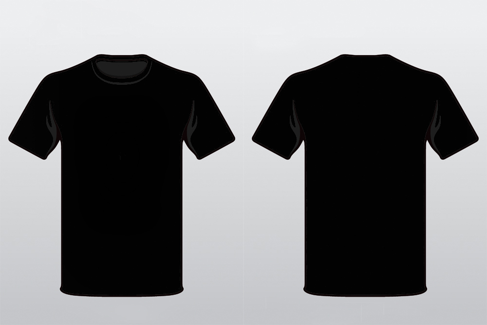 11 Black T-Shirt Template Vector Images