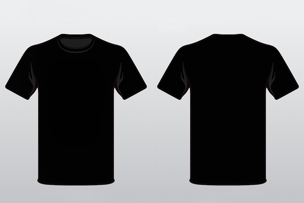 11 Photos of Black T-Shirt Template Vector