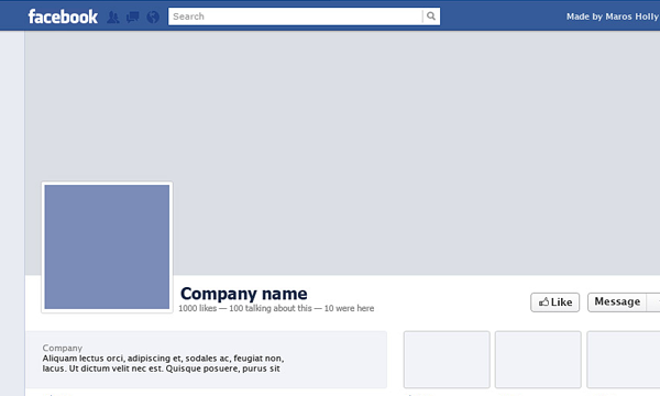 Blank Facebook Profile Timeline Template