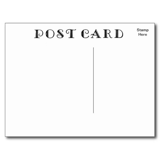 Blank Postcard Back Blank Postcard Back